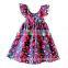 2017 new Summer Infant Baby Girl Ruffle Floral Print Dress Sundress Briefs Outfits Clothes