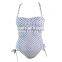 dot print fabric ladies one piece swimwear
