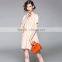 New Dresses Women Clothes Elegant Fashion Middle Sleeve round collar With Elastic Waist Dresses
