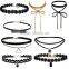 Charm 8Pcs/Set Gothic Punk Velvet Lace Choker Bead Pendant Necklace Jewelry