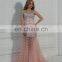 Real Sample Sweetheart Neckline Tulle Pink Sexy Beading Mermaid Prom Dress