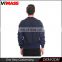 Customized Cotton Fleece Crewneck zipper leather Sweatshirt Hot Sale Sweatshirt With Private Label