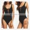 MIKA72021 Summer Cheap Sexy Black Lace-up Front Sleeveless Bodysuit For women
