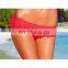 Bikini Swimsuit Bandeau Fringe Black Coral