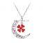 Senfai beautiful Moon shape necklace with a pendant inside