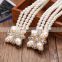 New Fashion Small Gold Buckle Inlaying Rhinestone Pearl Belts For Women all-match Dress