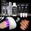 2021 hot selling poly gel nail extension kit builder with uv lamp 18w slip solution