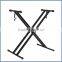 Clamp on music keyboard stand double X stand