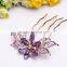 2015 new model fashion metal crystal flower hair fork full diamond