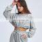2021 European and American new women's cross-border casual fashion long-sleeved short top trousers sports two-piece suit women