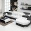 Italian Living Room Sofa Small Apartment Corner Furniture Leather Sofa Set