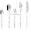 Kitchen Spoon Fork Wedding Bamboo Handle Stainless Steel Silverware Cutlery Set Gold Flatware