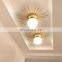 Sun Round Glass LED Ceiling Lamp for Bedroom Surface Mounted Round Modern Indoor Ceiling Light