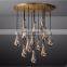 Luxury Designer Water Drop Pendant Light Loft Crystal Hanging Lamp Creative Restaurant LED Pendant Light