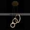 Round Indoor Luxury Pendant Light Gold Crystal Chandelier For Living Room