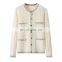 2024 Ladies Cardigan Soft Single Breasted Cashmere Sweater OEM Service Winter Casual Solid Pattern New Style