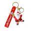 Fashion New PVC Elk Gingerbread Man Key Chain Rubber Keyring Accessories Cute Cartoon 3D Christmas Santa Keychain