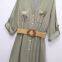 New women's dress with European and American style belt and shirt style dress