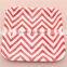 Blue Printed Square Chevron Paper Plate