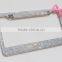 Diamond Crystal Rhinestone Metal License Plate Frame pink bow