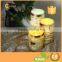 Set of 3 Resin Flameless Battery Operated LED Candles Remote Control With Warm Amber and Color Changing Modes