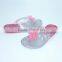 newest fashion flat lovely flower PVC slippers for girls 2015