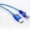 High data transfer speed USB to usb printer cable ,0.3M/1ft blue transparent USB to USB Cable 2.0