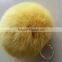 Real fluffy and soft rabbit fur pom poms keyrings