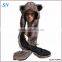 Design your own handmade knitted custom winter Animal scraf hats gloves set