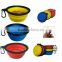 2016New Food Grade Eco-friendly Food Grade Folding Colorful Silicone Pet Dog Bowl For Travel