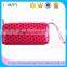 Wholesale stripe satin make up bag beautiful cosmetic pouch