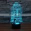 Warship 3D illusion Led Night Light Projection Baby Bedside Table Desk Lamp USB LED Electronic Gadget Decorative Lighting