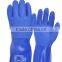 double coated blue pvc coated gloves