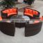 Round shape wick patio deep seat all weather patio furniture