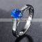 18K Gold hollow Sri Lanka Sapphire Rings colored gemstone female