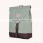 14 inch tea green laptop canvas rucksack School canvas backpack Backpack for schoo Canvas backpack with leather