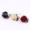 Hot-selling Fashion Lady Vintage Bronze Crystal Black Rose Flower Branch Finger Ring