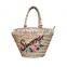 New Popular design women embroideried words beach straw bags