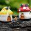 Cute design resin custom made little house wholesale lovely mushroom figurine for garden ornaments