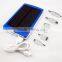 10000mah Solar Charger with doubel Output ports and LED indicator