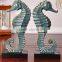 handmade mass production cute blue sea horse bookend