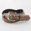 Wide genuine leather belt with pin buckle for golf and jeans