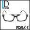 unisex slim square frame logo engraved buffalo horn eyeglasses