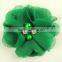 Chiffon Fabric Flower With Pearl Center for Baby's Headband