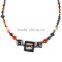 Stainless Steel Lobster Clasp Orange Beaded Necklace Earring Sets