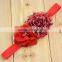 Custom Vintage shabby Chiffon Flower Leopard Frayed Chiffon Flower Headbands For Baby Girl Headband