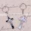 2016 New Design Wholesale Key Chain St. Benedict Metal Crucifix Key Chain Black & White Cross Key Holder