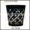 luxury hand cut black colored glass candle container