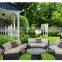 Outdoor patio 6 pc black tempered glass coffee table set