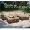 Outdoor patio PE rattan yellow sectional full set design sofa